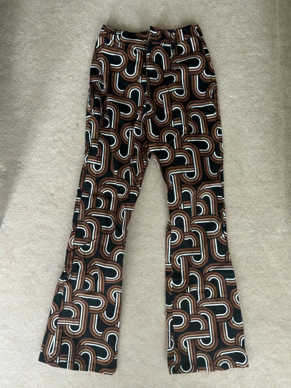 Motel High Waist Flare Leg Trouser in 70s Pattern